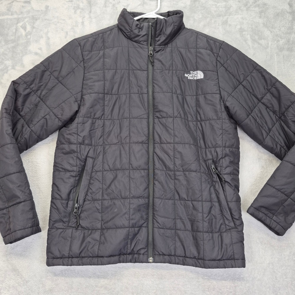 The North Face Mens Thermoball Quilted Puffer Jacket Black Medium Full Zip